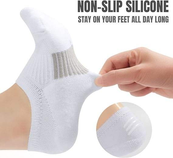 5 Pairs No Show Socks Womens Cushioned Low Cut Invisible Stocks for Running Athletic Gym Ankle Socks