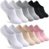 5 Pairs No Show Socks Womens Cushioned Low Cut Invisible Stocks for Running Athletic Gym Ankle Socks