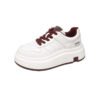 H889a30cf12544f9888fd29b7f3de8b75Q.jpg Women's White Lace-up Summer Sports Casual Shoes Thick-Soled Height-Increasing Lightweight Skateboarding Sneakers