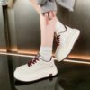 Hb16bb742ff304839a462a3b047583067T.jpg Women's White Lace-up Summer Sports Casual Shoes Thick-Soled Height-Increasing Lightweight Skateboarding Sneakers