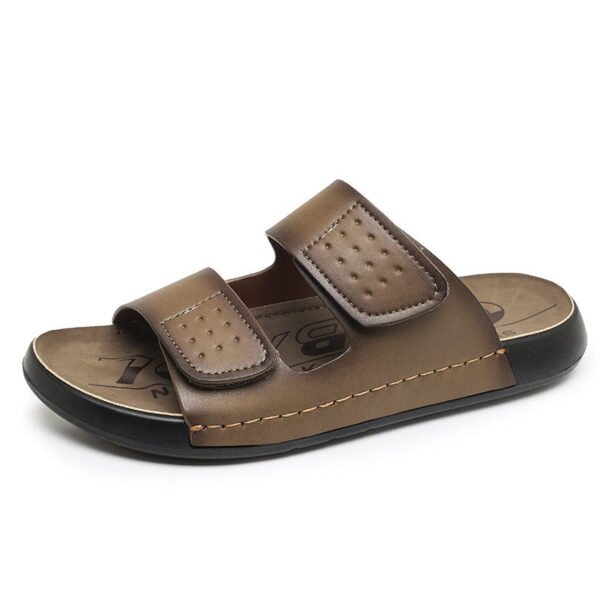 New Top Genuine Leather Men's Slide Sandals Summer Classic Fashion Luxury Design Handmade Slipper Dubai Hot Sale Low Price Brand